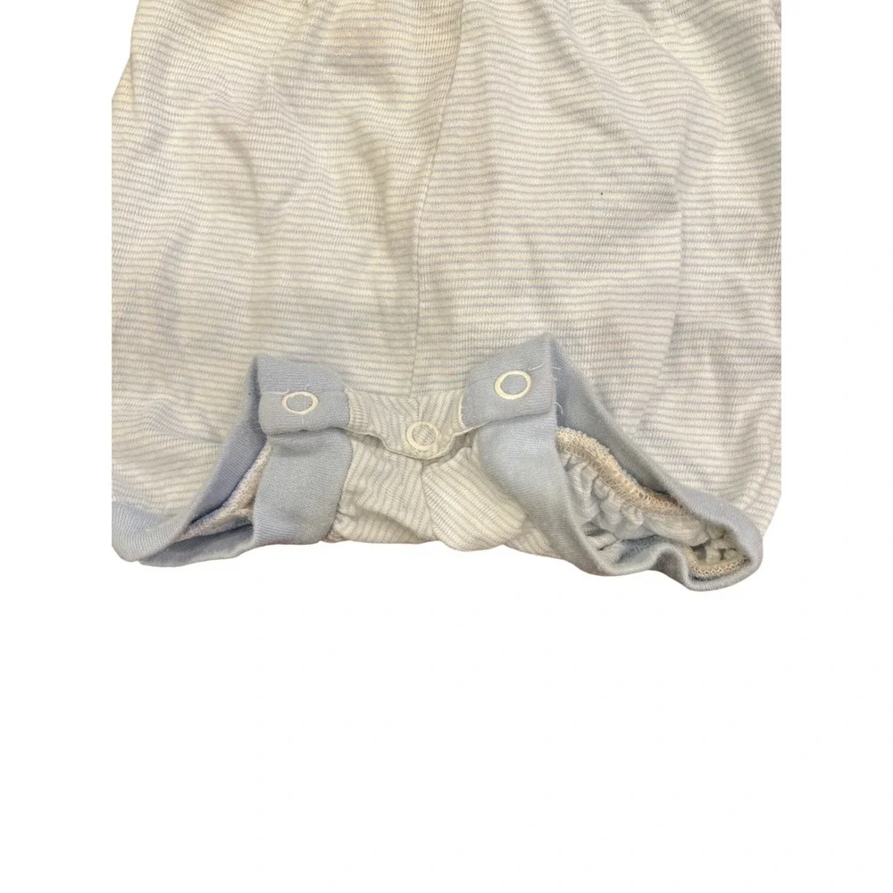 Vintage Toddle‎ Tyke Baby Romper Blue Bear Embroidered Striped Made USA Newborn